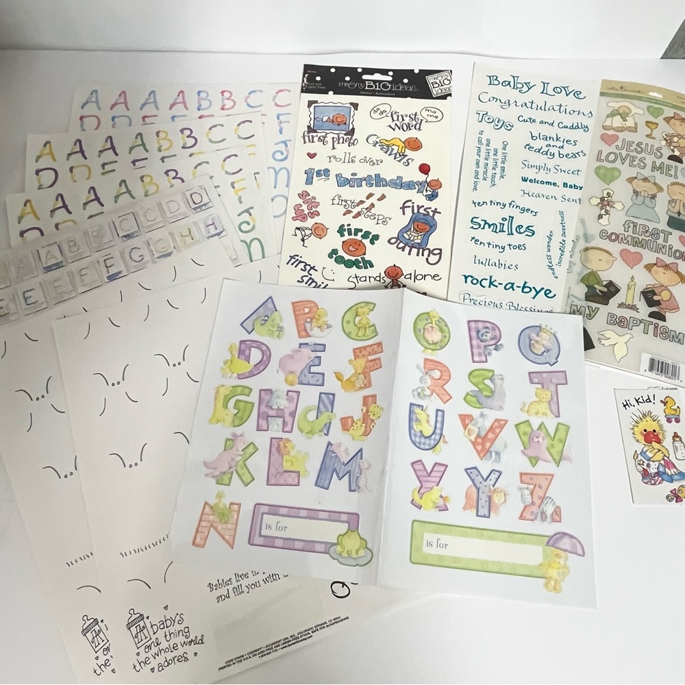 sticker lot baby‎ theme scrapbook crafts card making letters